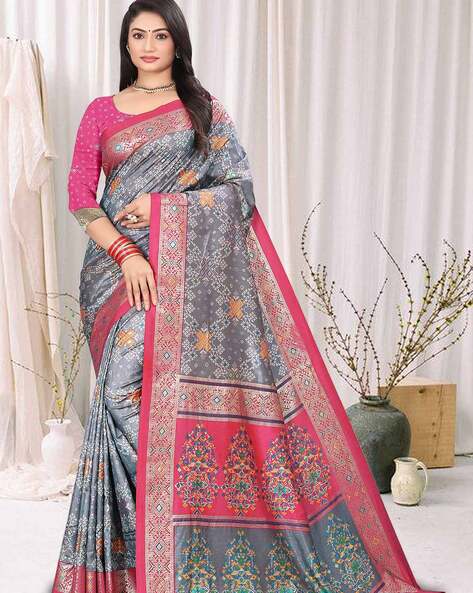 Stunning Multi Color Soft Linen Silk Saree - stylearray.com -Style Array