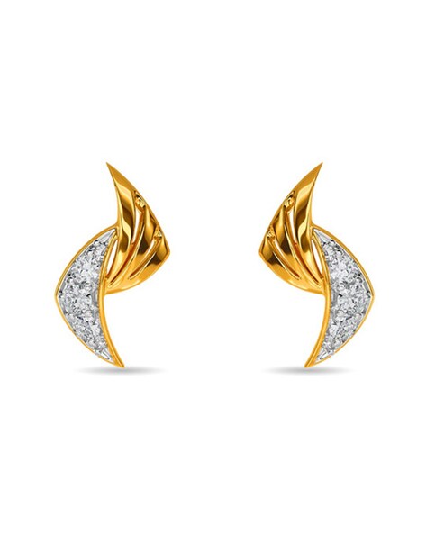 22k Plain Gold Earring JG-2108-03393 – Jewelegance