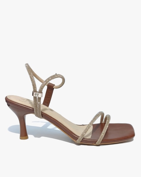 Tan strappy 2025 low heels