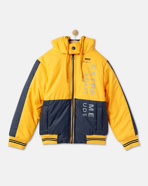 Colorblock Jacket with Detachable Hood