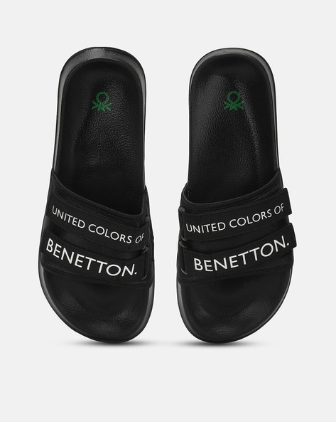 Benetton slippers online black