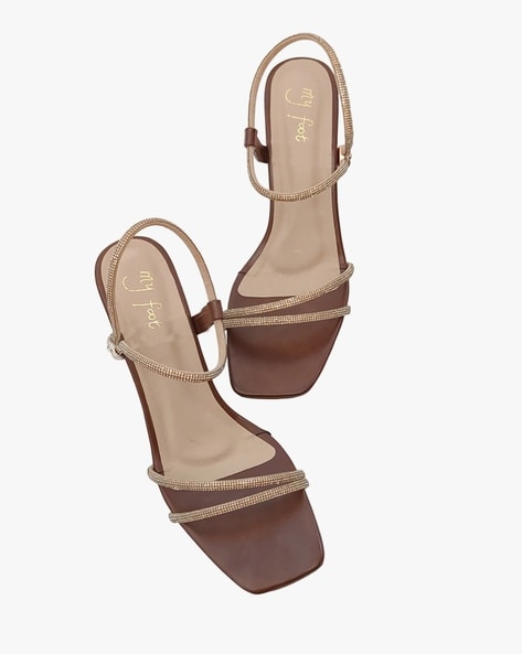 Tan strappy low heels new arrivals