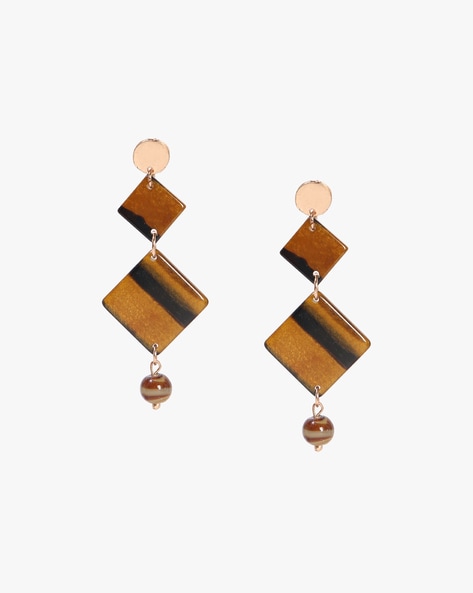 Geometric drop order earrings