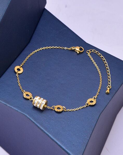 14k Gold Cuban Link Bracelet w/ Bezel Setting Sapphire – FERKOS FJ