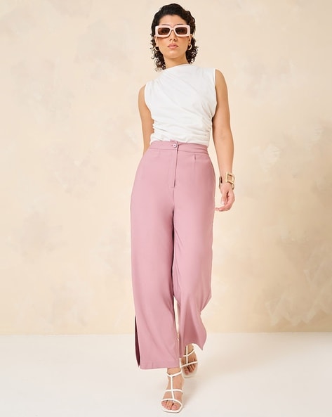 Buy Purple Trousers & Pants for Women by Styli Online | Ajio.com