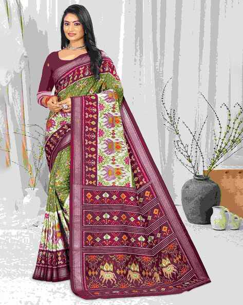 Multi Color Soft Banarasi Silk Golden Zari Weaving Work Checks Saree