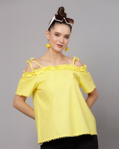 Off shoulder hotsell yellow top