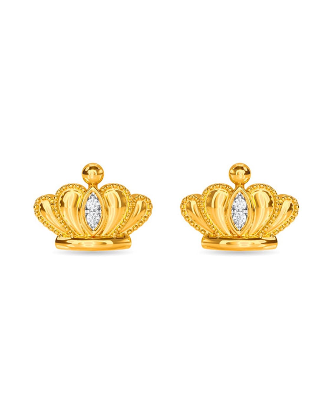 Buy Gold Crown Earring, 6 Gold Plated Brass King Crown Stud Earrings  9x8x0.80mm D1376 A1409 Online in India - Etsy