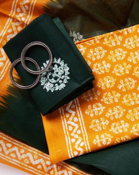 Batik Print Unstitched Dress Material Price in India