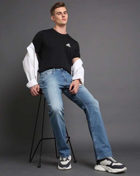 Heavily Washed Relaxed Fit Jeans