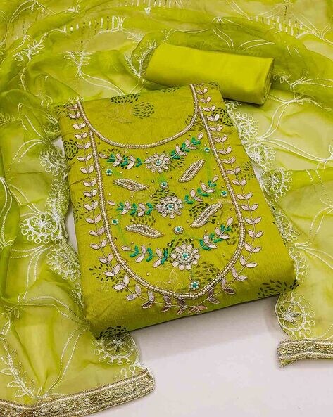 Embellished 3-Piece Dress Material Price in India