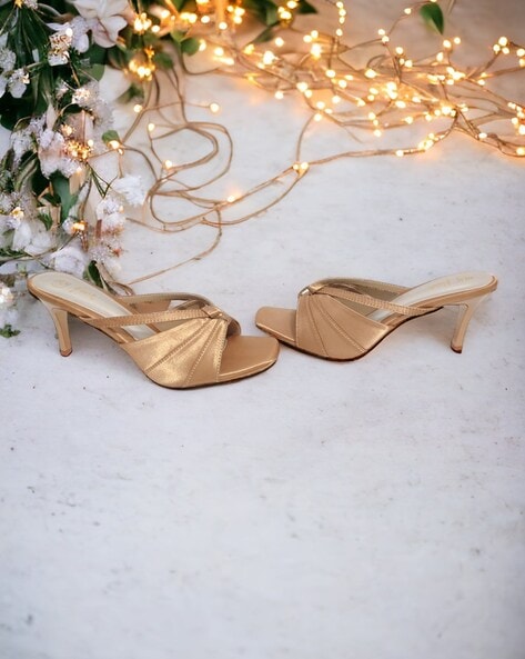 Womens gold wedding online shoes