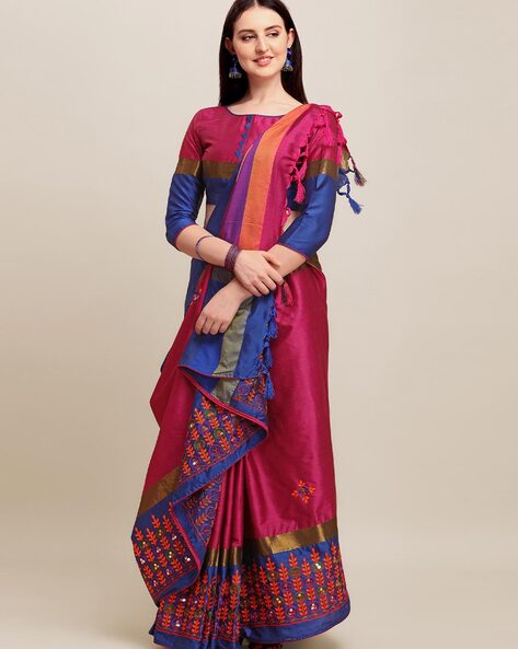 Buy Pink Sarees for Women by Indie Picks Online