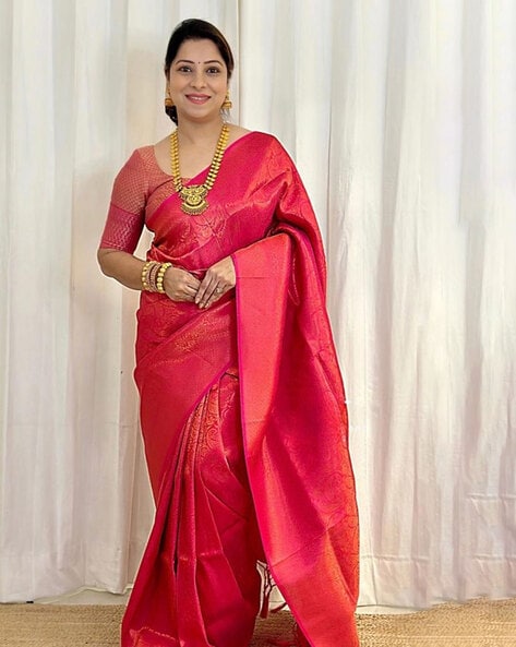 Buy Pink Sarees for Women by Indie Picks Online