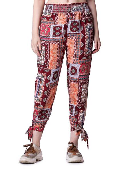 Buy Red Trousers & Pants for Women by POPWINGS Online