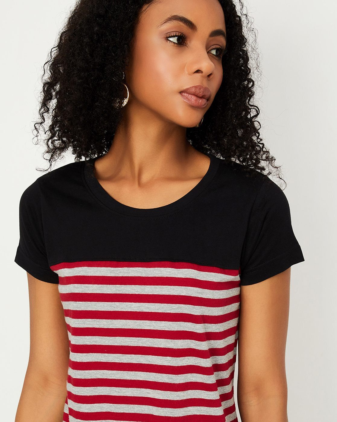 Black and red shop striped t shirt womens