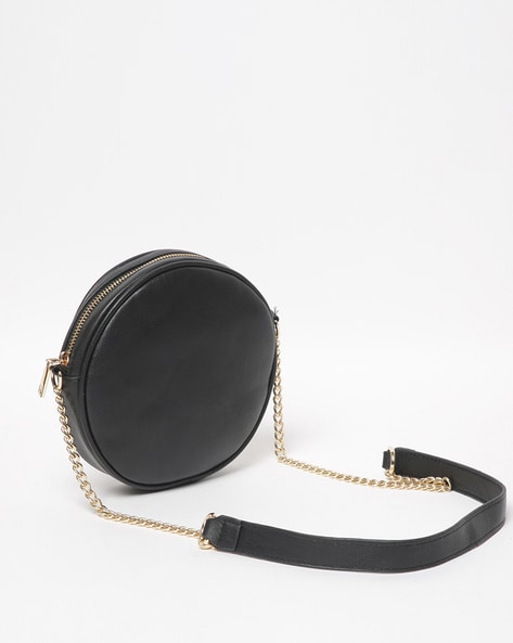 Black round shop sling bag