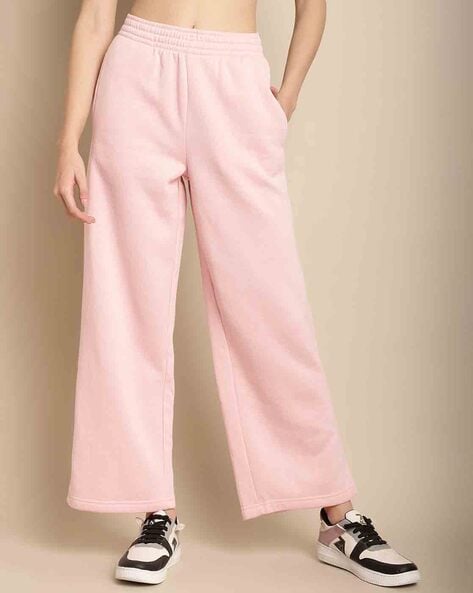 Peach Pink Wide-leg Sweatpants