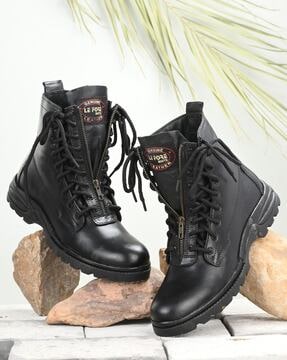 Leather on sale upper boots