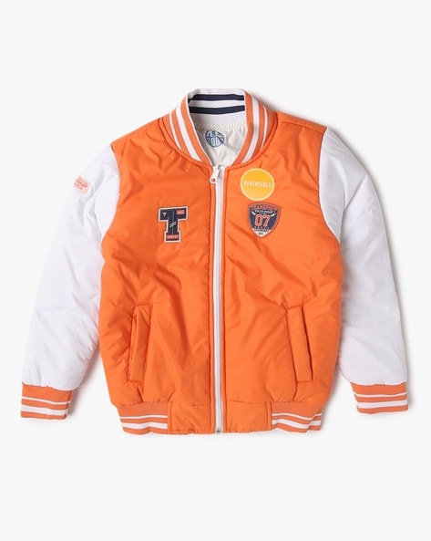 BP Kids Lacky Black Varsity Jacket - Orange – BLVD