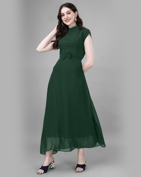 Green dress hotsell high neck