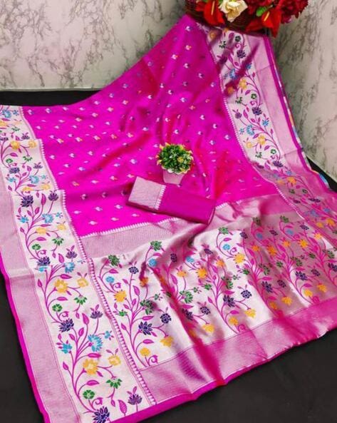 White color Satin digital print Saree - Clothsvilla