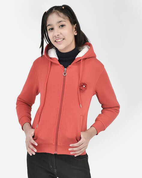 Girls red 2025 zip hoodie