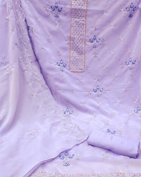 cbazaar Lavender Unstitched Dress Material Price in India, Full  Specifications & Offers | DTashion.com