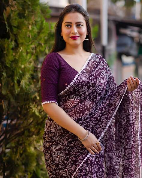 Warli Print Sarees | Buy Warli Painting Sarees Online India