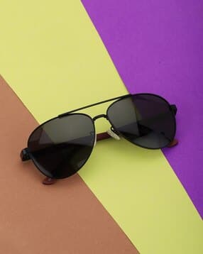 carlton london Men Black Lens Black Aviator Sunglasses - CLSM027-picture-16