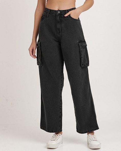 Black Cargo Jeans Women - Buy Black Cargo Jeans Women online in India