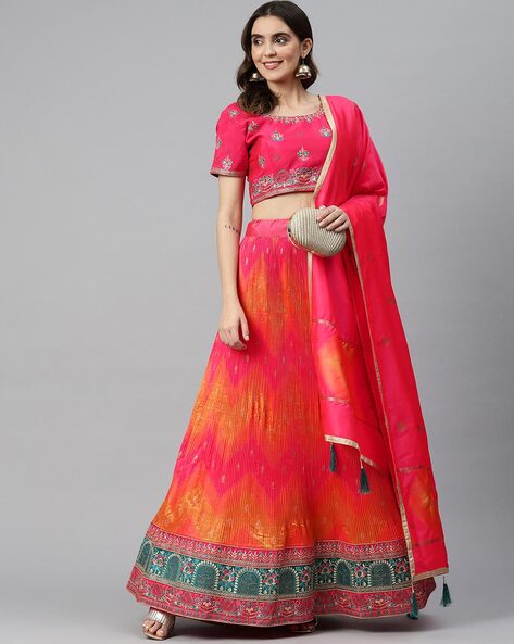 Golden Brown Lehenga Choli Indian Wedding Wear Lengha Chunri Sari Saree  Dress | eBay