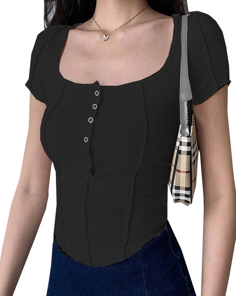 Buy Black Tops for Women by CLAFOUTIS Online