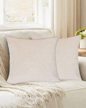 tesmare Set of 2 Quilted Velvet Cushion Covers 18" x 18"-picture-24