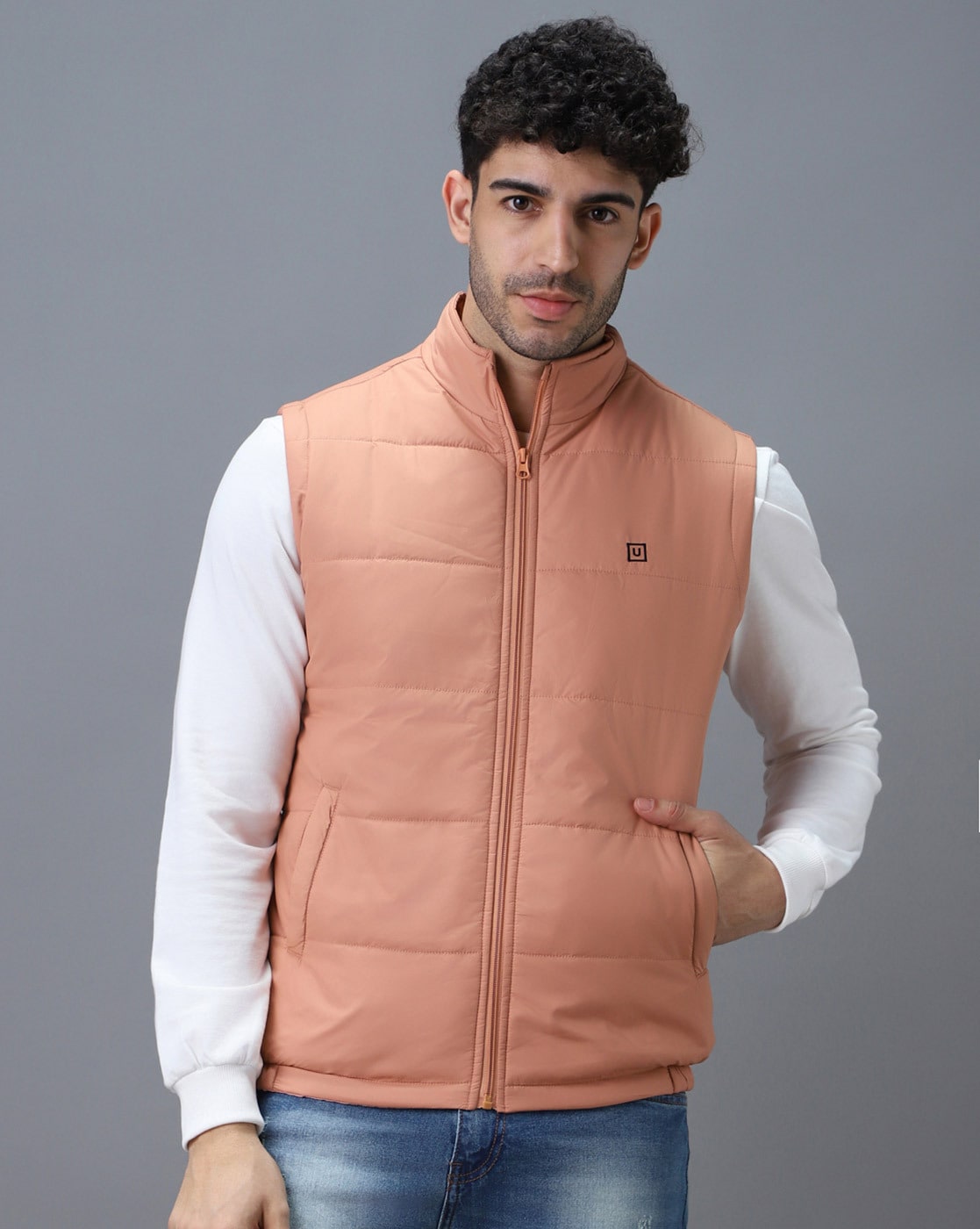 Buy t-base Mens Solid Puffer Jacket Online India