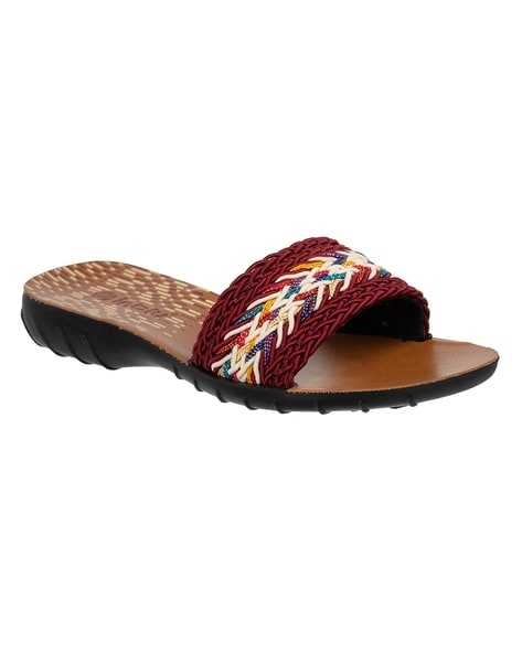 Woven best sale flip flops