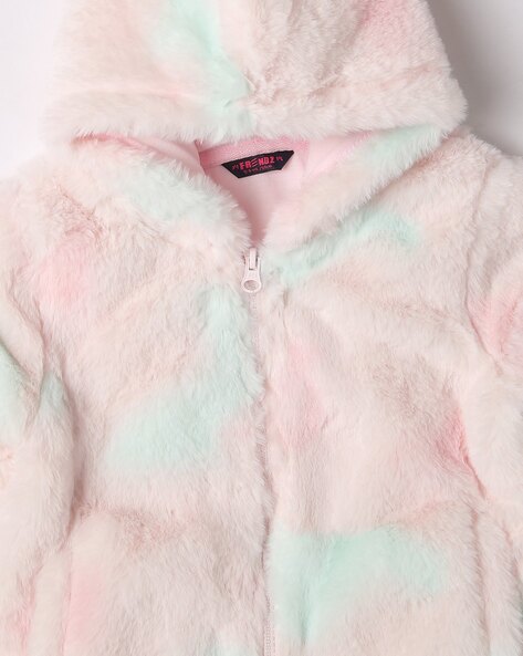 Pink hotsell fur hoodie