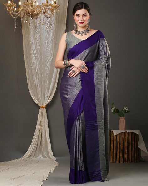 Buy Grey Sarees for Women by Saree mall Online