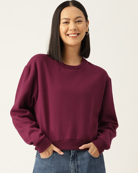 Maroon crewneck sweatshirt womens online