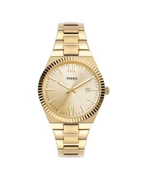 Analog Watch How To Set Day In Fossil Watch Buy Gold-Toned Watches