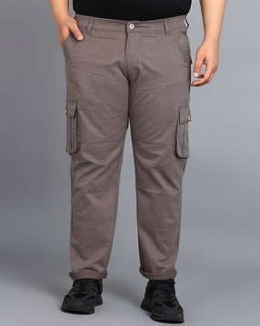 Buy Urbano Fashion Mens Olive Green Regular Fit Solid Cargo Chino Pant with  6 Pockets Online