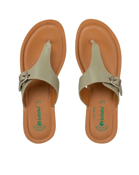 Buy Olive Flip Flop Slippers for Women by INBLU Online Ajio