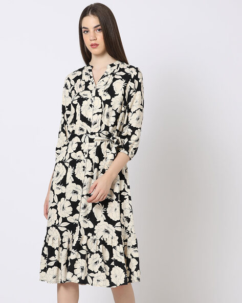 Floral Print Relaxed Fit Shirt Dress