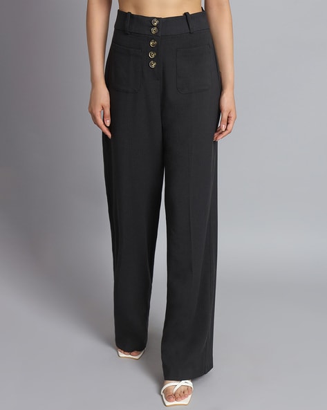 Bershka wide leg slouchy dad tailored trousers in black | ASOS