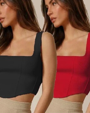 Pack of 2 Square-Neck Cami Tops