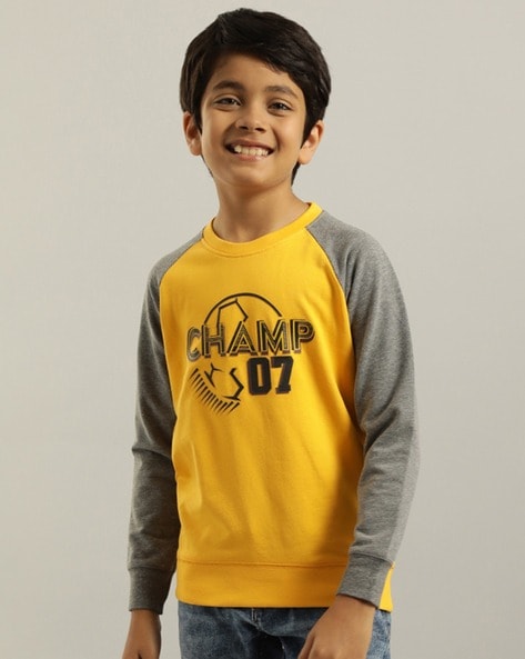 Buy Yellow Sweatshirts Hoodie for Boys by INDIAN TERRAIN BOYS Online Ajio