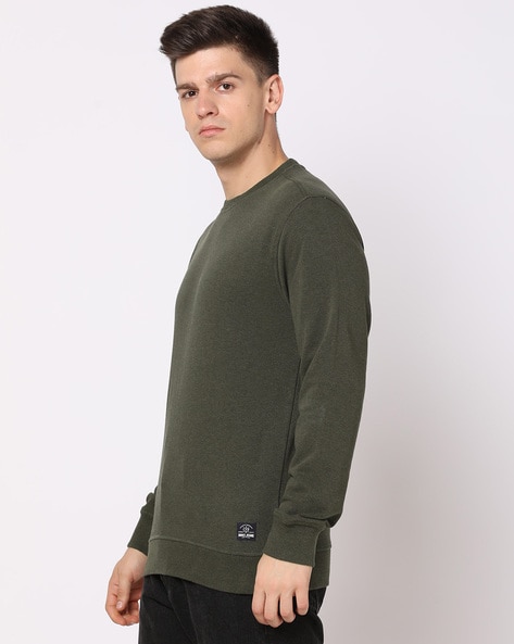 Olive green crew sales neck sweatshirt