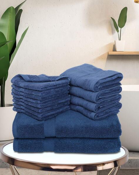 Navy towel set hot sale