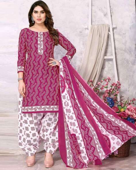 New Collection Red And White Dress Material at Rs.950/Piece in kochi offer  by Sanas Collections