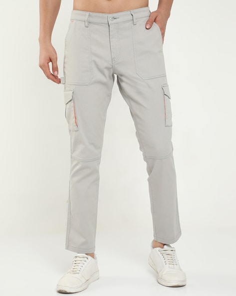 Grey Cargo Skinny Jeans for Men